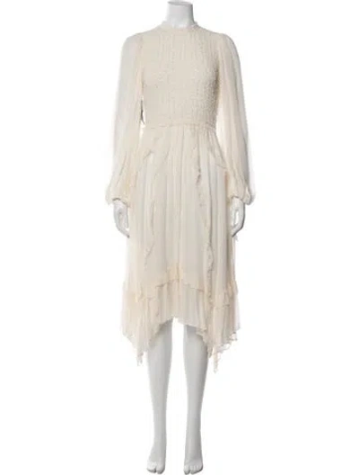 Pre-owned Ulla Johnson Silk Midi Length Dress W/ Tags In Neutrals