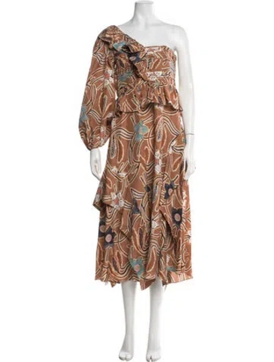 Pre-owned Ulla Johnson Silk Midi Length Dress W/ Tags In Neutrals