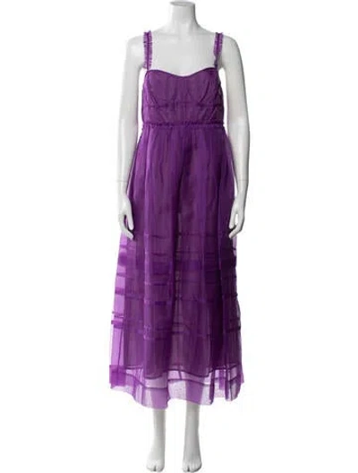 Pre-owned Ulla Johnson Silk Midi Length Dress W/ Tags In Purple
