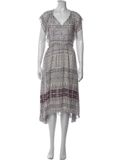 Pre-owned Ulla Johnson Silk Midi Length Dress In White