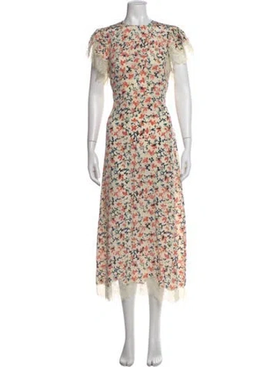 Pre-owned Ulla Johnson Silk Midi Length Dress In White