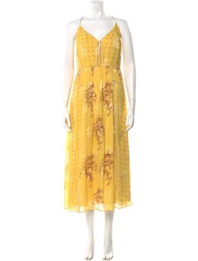 Pre-owned Ulla Johnson Silk Midi Length Dress In Yellow