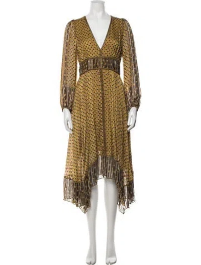 Pre-owned Ulla Johnson Silk Midi Length Dress In Yellow
