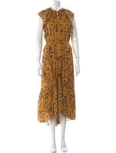 Pre-owned Ulla Johnson Silk Midi Length Dress In Yellow