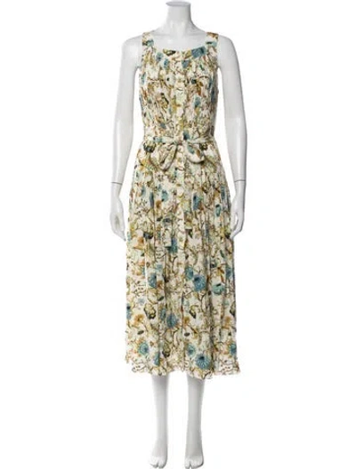 Pre-owned Ulla Johnson Silk Midi Length Dress In Yellow