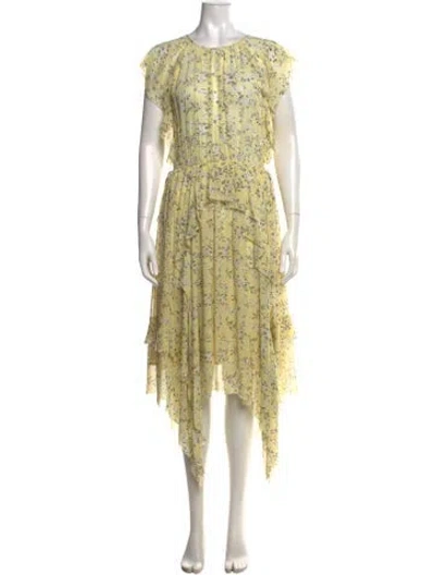 Pre-owned Ulla Johnson Silk Midi Length Dress In Yellow