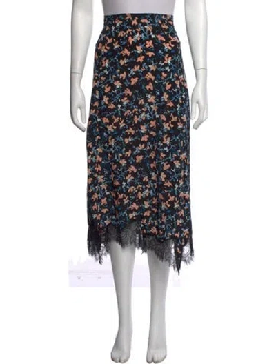Pre-owned Ulla Johnson Silk Midi Length Skirt In Black