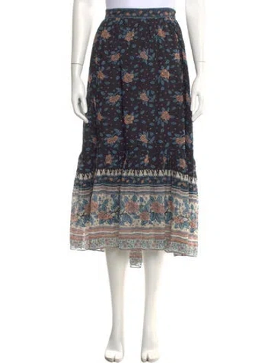 Pre-owned Ulla Johnson Silk Midi Length Skirt In Blue
