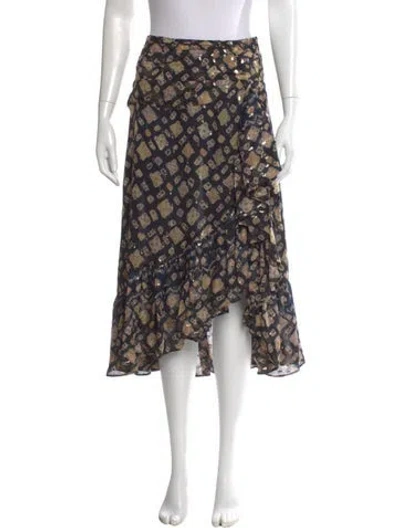 Pre-owned Ulla Johnson Silk Midi Length Skirt In Blue