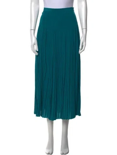 Pre-owned Ulla Johnson Silk Midi Length Skirt In Blue/green