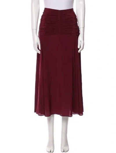 Pre-owned Ulla Johnson Silk Midi Length Skirt In Burgundy