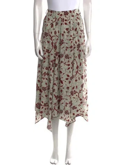Pre-owned Ulla Johnson Silk Midi Length Skirt In Green