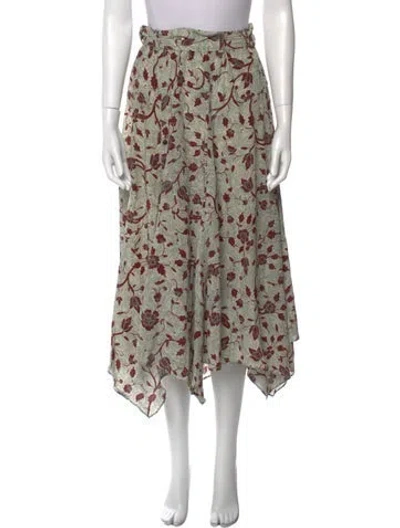 Pre-owned Ulla Johnson Silk Midi Length Skirt In Green