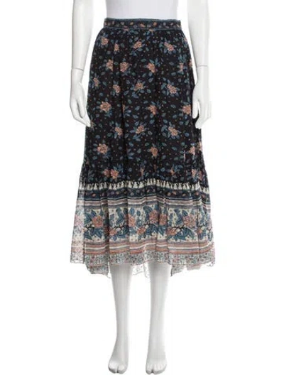 Pre-owned Ulla Johnson Silk Midi Length Skirt In Multi