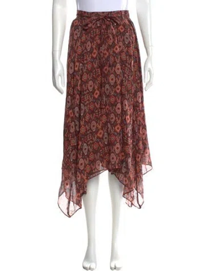 Pre-owned Ulla Johnson Silk Midi Length Skirt In Multi