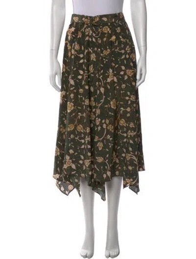 Pre-owned Ulla Johnson Silk Midi Length Skirt In Multi