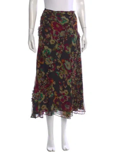 Pre-owned Ulla Johnson Silk Midi Length Skirt In Multi