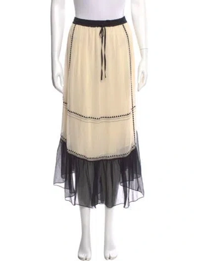 Pre-owned Ulla Johnson Silk Midi Length Skirt In Neutral