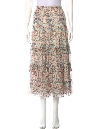 Pre-owned Ulla Johnson Silk Midi Length Skirt In Neutral