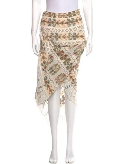 Pre-owned Ulla Johnson Silk Midi Length Skirt In Neutral