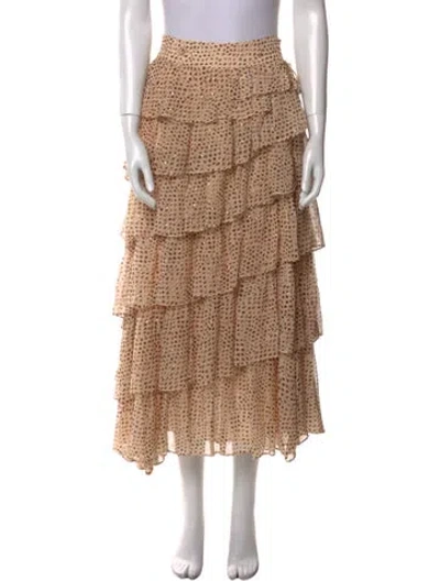 Pre-owned Ulla Johnson Silk Midi Length Skirt In Neutral