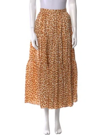 Pre-owned Ulla Johnson Silk Midi Length Skirt In Neutral