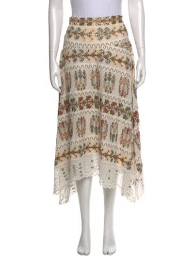 Pre-owned Ulla Johnson Silk Midi Length Skirt In Neutral