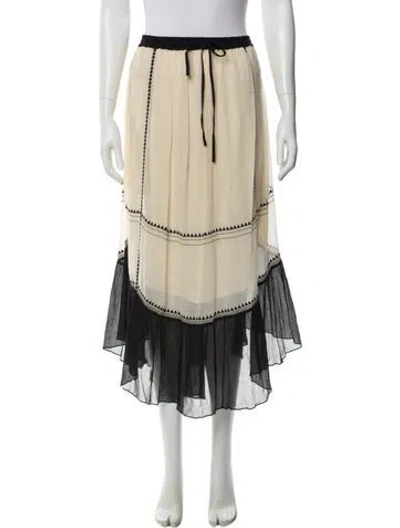 Pre-owned Ulla Johnson Silk Midi Length Skirt In Neutral