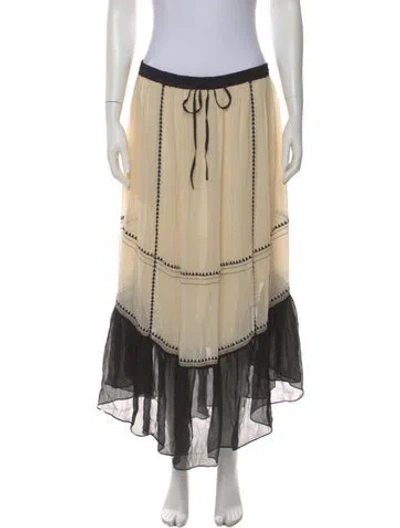 Pre-owned Ulla Johnson Silk Midi Length Skirt In Neutral