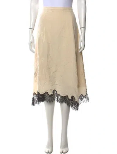Pre-owned Ulla Johnson Silk Midi Length Skirt In Neutrals