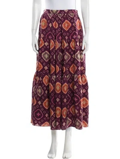 Pre-owned Ulla Johnson Silk Midi Length Skirt In Purple