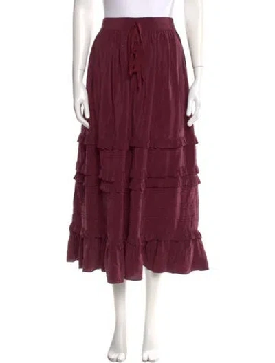 Pre-owned Ulla Johnson Silk Midi Length Skirt In Purple