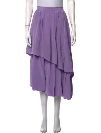 Pre-owned Ulla Johnson Silk Midi Length Skirt In Purple