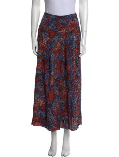 Pre-owned Ulla Johnson Silk Midi Length Skirt W/ Tags In Blue