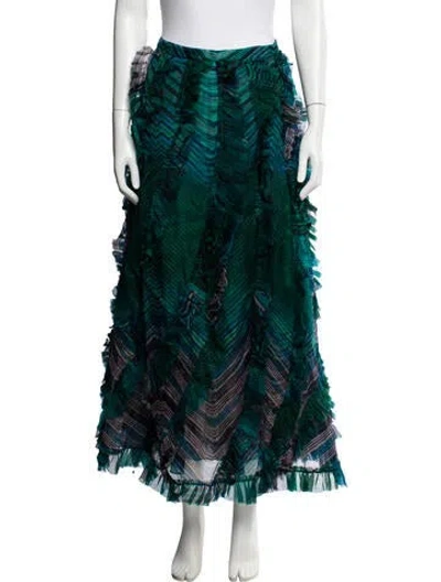 Pre-owned Ulla Johnson Silk Midi Length Skirt W/ Tags In Green