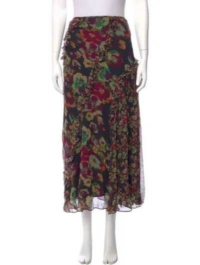 Pre-owned Ulla Johnson Silk Midi Length Skirt W/ Tags In Multi