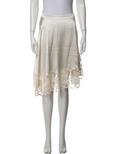 Pre-owned Ulla Johnson Silk Midi Length Skirt W/ Tags In Neutrals