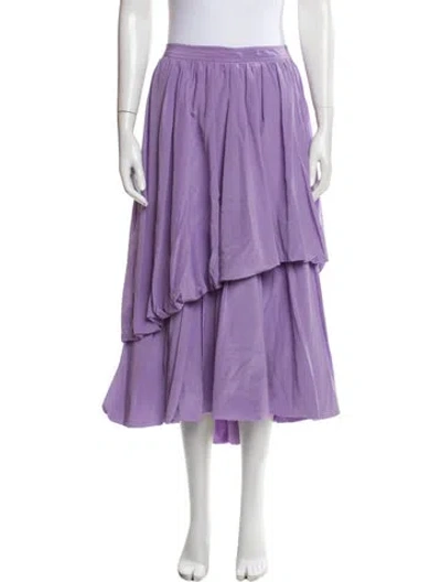 Pre-owned Ulla Johnson Silk Midi Length Skirt W/ Tags In Purple