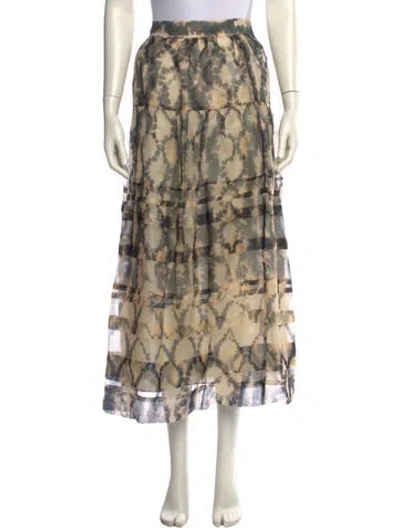 Pre-owned Ulla Johnson Silk Midi Length Skirt In White