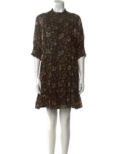 Pre-owned Ulla Johnson Silk Mini Dress In Black