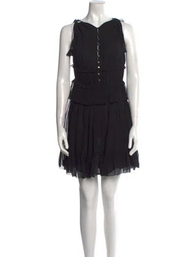 Pre-owned Ulla Johnson Silk Mini Dress In Black