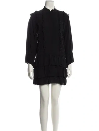 Pre-owned Ulla Johnson Silk Mini Dress In Black