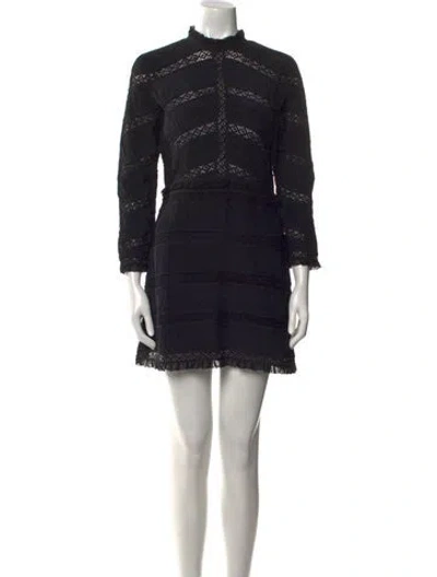 Pre-owned Ulla Johnson Silk Mini Dress In Black