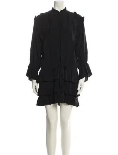 Pre-owned Ulla Johnson Silk Mini Dress In Black