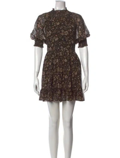 Pre-owned Ulla Johnson Silk Mini Dress In Black