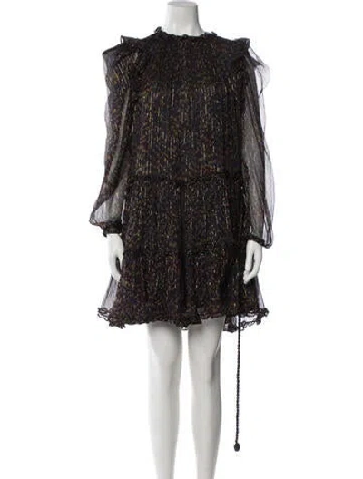 Pre-owned Ulla Johnson Silk Mini Dress In Black