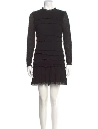 Pre-owned Ulla Johnson Silk Mini Dress In Black