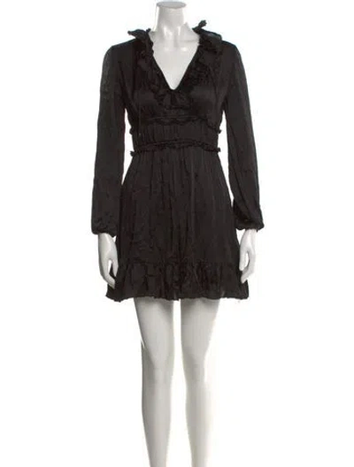 Pre-owned Ulla Johnson Silk Mini Dress In Black