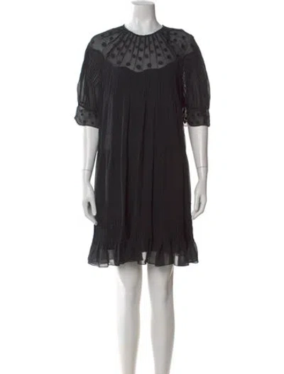 Pre-owned Ulla Johnson Silk Mini Dress In Black