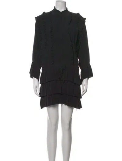 Pre-owned Ulla Johnson Silk Mini Dress In Black
